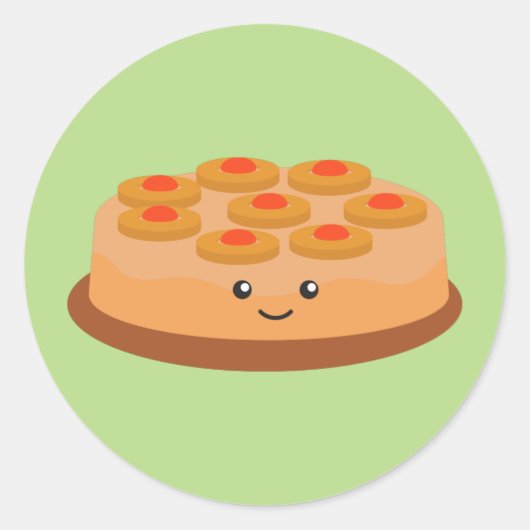 パイナップル逆さケーキ ラウンドシール (正面)