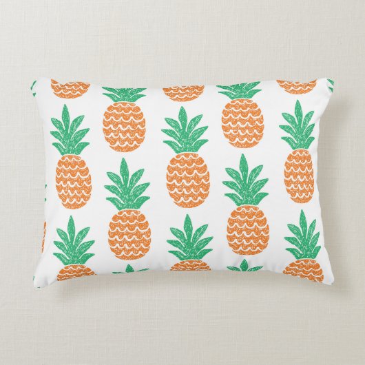パイナップル遊:おもしろいパターンの喜び。 アクセントクッション (正面)
