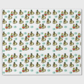 パイナップル雪だるまクリスマスツリーラッピング紙 ラッピングペーパー (フラット)