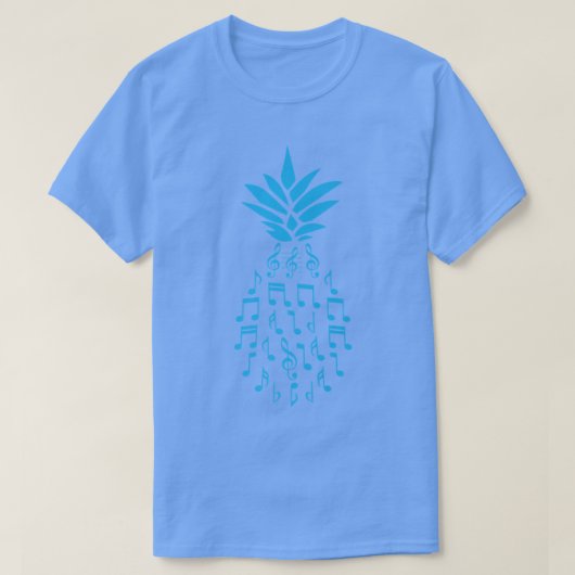 パイナップル音楽ノート果実デザインアロハハワイBe Tシャツ (デザイン正面)