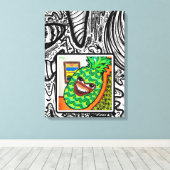 パイナップル顔セラピー、 キャンバスプリント (インサイチュ (ウッドフロア))