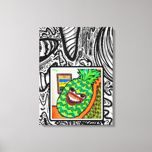 パイナップル顔セラピー、 キャンバスプリント (正面)