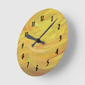 パイナップル黄の渦 ラウンド壁時計 (傾斜)