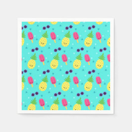 パイナップル、アイスクリーム、サングラス スタンダードカクテルナプキン