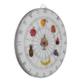 パイナップル、オレンジ、梨、リンゴ、ブドウの果物 ダーツボード (正面左)