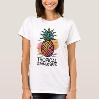 🍍 パイナップル サマー ヴァイブス Tシャツ | トロピカル ティー