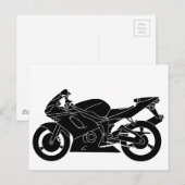 パイナップル・シルエット・オートバイ ポストカード (正面/裏面)