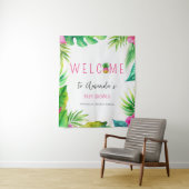 パイナップル ジャングル 哺乳瓶 ピンク 女の子 ベビーシャワー タペストリー (インサイチュ)