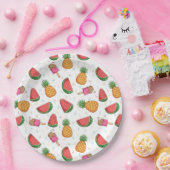 パイナップル、スイカ、アイスクリーム ペーパープレート (パーティー)