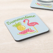 パイナップル、スイカ、フラミンゴコースター – 6セット コースター (左側)
