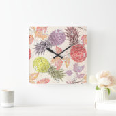 パイナップル,スイートカップル,果実の丸時計 スクエア壁時計 (ホーム)