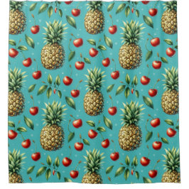 パイナップル チェリー ブリス シャワーカーテン