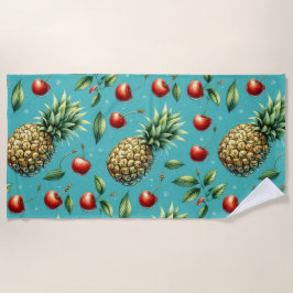 パイナップル チェリー ブリス ビーチタオル