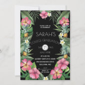 パイナップル&トロピカルフラワーズ卒業パーティー 招待状 (正面)