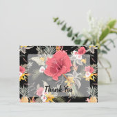 パイナップル トロピカル フラワーリーフ サンキューカード (スタンド正面)