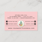 パイナップル&ハイビスカスフラワーウォータカラートロピカル 名刺 (裏面)