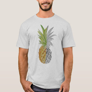 パイナップル ハーフ&ハーフ ブラック ホワイト カラー ユニーク Tシャツ