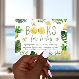 パイナップル&パシファイア赤ちゃんシャワーのための緑の本 招待状