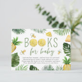 パイナップル&パシファイア赤ちゃんシャワーグリーン用の本 エンクロージャーカード (スタンド正面)