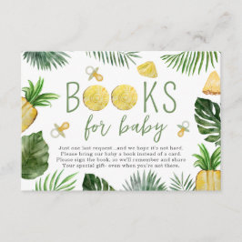 パイナップル&パシファイア赤ちゃんシャワーグリーン用の本 エンクロージャーカード