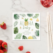 パイナップル&パシファイヤーアロハベビーシャワーグリーン スタンダードカクテルナプキン (インサイチュ)