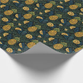 パイナップル、パーム葉:熱帯パターン。 ラッピングペーパー (角)