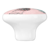 パイナップル&ピンクマーブルスワールトロピカルモダンシック セラミックノブ (側面)