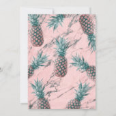 パイナップル&ピンクマーブルスワールモダンブライダルシャワー 招待状 (裏面)