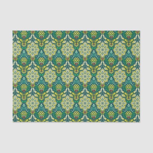 パイナップル&フラワーパターン 薄葉紙 (正面)