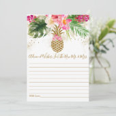 パイナップル フラワーブライダルシャワー アドバイスカード 招待状 (スタンド正面)