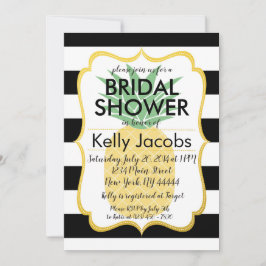 パイナップル ブラックアンドホワイト ウェディングシャワー 招待状