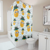 パイナップル、ボート：かわいい海パターン。 シャワーカーテン (インサイチュ)