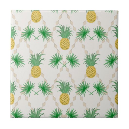 パイナップル、レトロ タイル (正面)