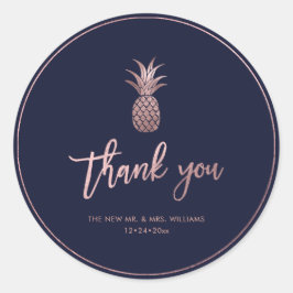 パイナップル, 偽のローズゴールド|ありがとう|DIYカラー ラウンドシール