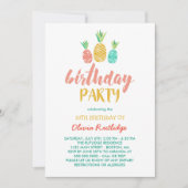 パイナップル – 夏の誕生日パーティー 招待状 (正面)