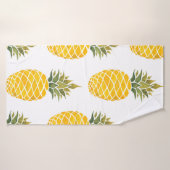 パイナップル。水彩ハンド絵を描イラストレーションw バスタオル (バスタオル)