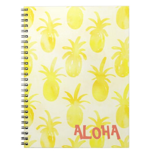 パイナップル 水彩 イエロー ノートブック (正面)