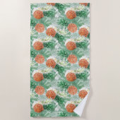 パイナップル、甘いカップル ビーチタオル (正面)