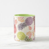 パイナップル、甘いカップル、フルーツ、水彩 マグカップ (中央)