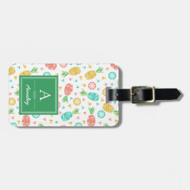 パイナップル|緑のモノグラム ラゲッジタグ