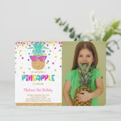 パイナップル 誕生日 写真 招待状 (スタンド正面)