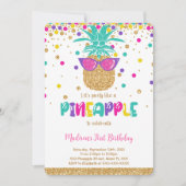 パイナップル 誕生日 招待状 (正面)