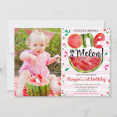 パイナップル 1歳の誕生日パーティー フォト 招待状 (正面)