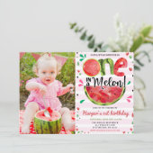 パイナップル 1歳の誕生日パーティー フォト 招待状 (スタンド正面)