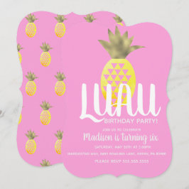 パイナップル LUAU 誕生日パーティー すべての年齢対応 ホイル 招待状