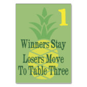 パイナップルBuncoのテーブルカード#1 テーブルナンバー (裏面)