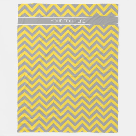 パイナップルDKグレーLGシェブロンDKグレー名モノグラム フリースブランケット (正面)