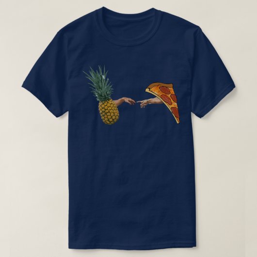 パイナップルon Pizza最高傑作の創造おもしろい Tシャツ (デザイン正面)
