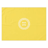 パイナップルWhtギリシャ語鍵Rndフレームイニシャルモノグラム テーブルクロス (正面(横))