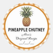パイナ市松模様にルchutney缶詰ラベル ラウンドシール (正面)